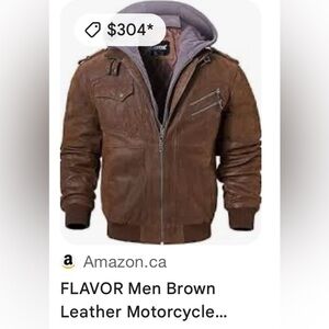 NWT  tan Leather jacket,pigskin,biker,Yellowstone,aviator,event, vtg tag, EC,